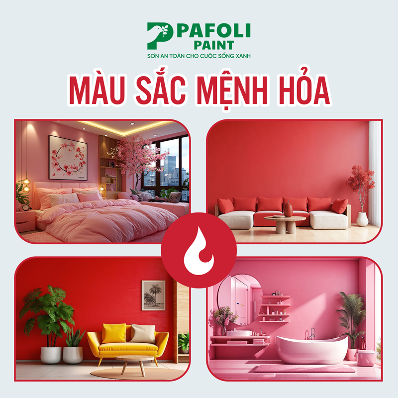 sơn nhà theo phong thuỷ với mệnh Hoả