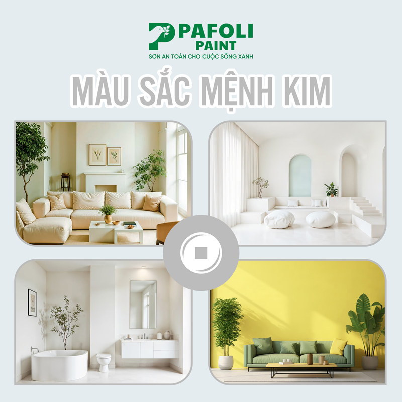 sơn nhà theo phong thuỷ với mệnh Kim