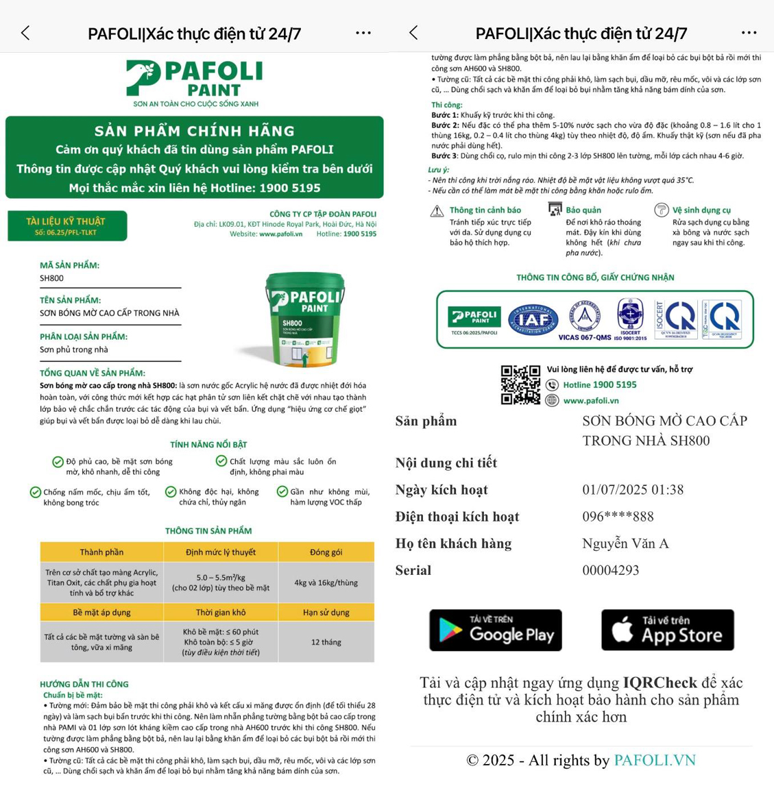 hướng dẫn tem điện tử chống hàng giả pafoli