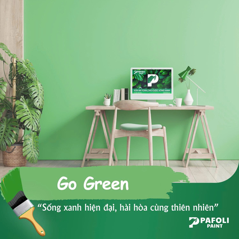 màu sơn nhà đẹp xanh lá