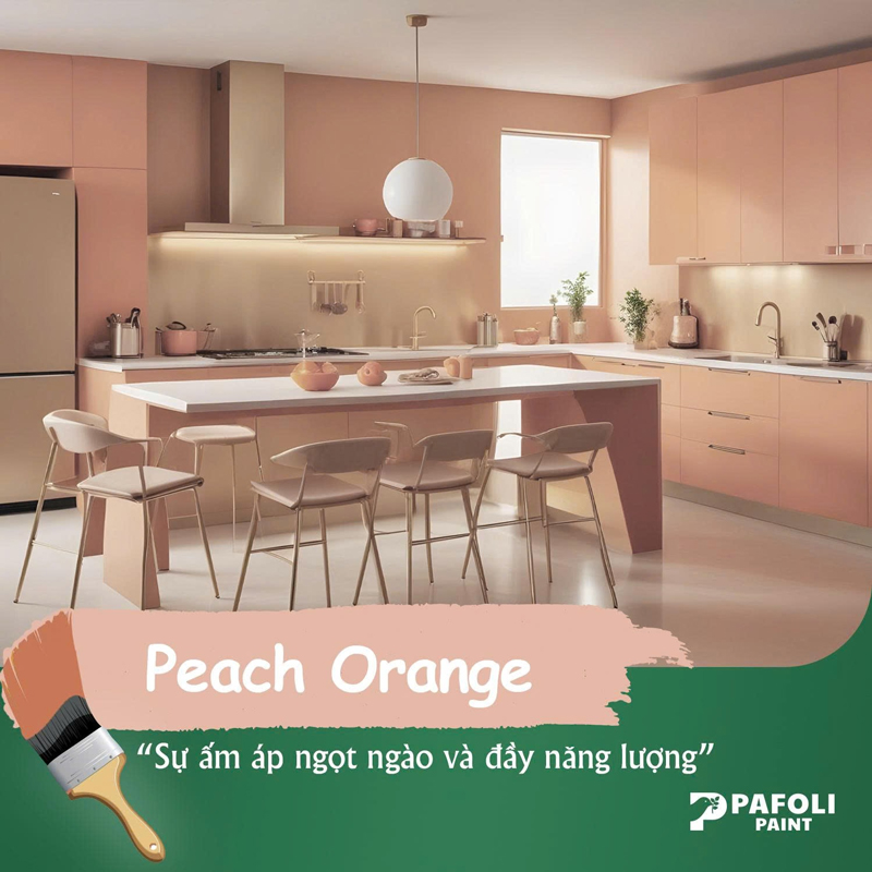 màu sơn nhà đẹp cam đào