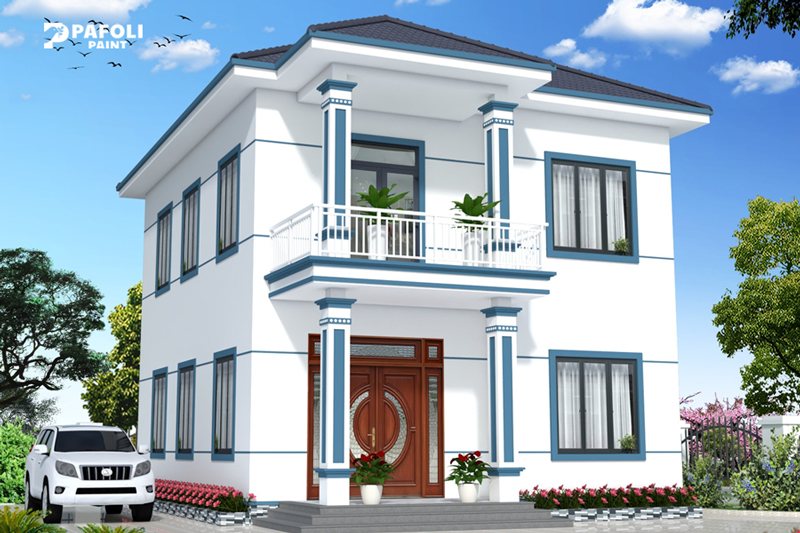 Màu sơn nhà ngoài trời đẹp trắng sứ