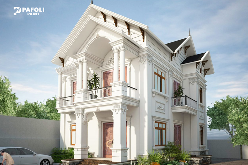 Màu sơn nhà ngoài trời đẹp trắng kem