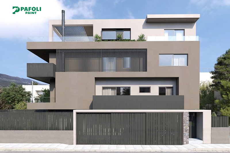 Màu sơn nhà ngoài trời đẹp Xám ghi