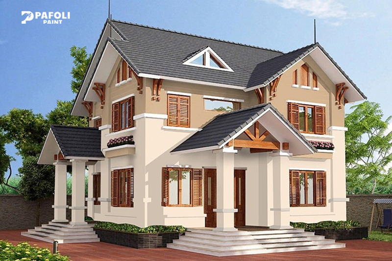 Màu sơn nhà ngoài trời đẹp Be kem