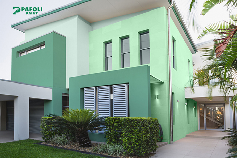 Màu sơn nhà ngoài trời đẹp Xanh ngọc
