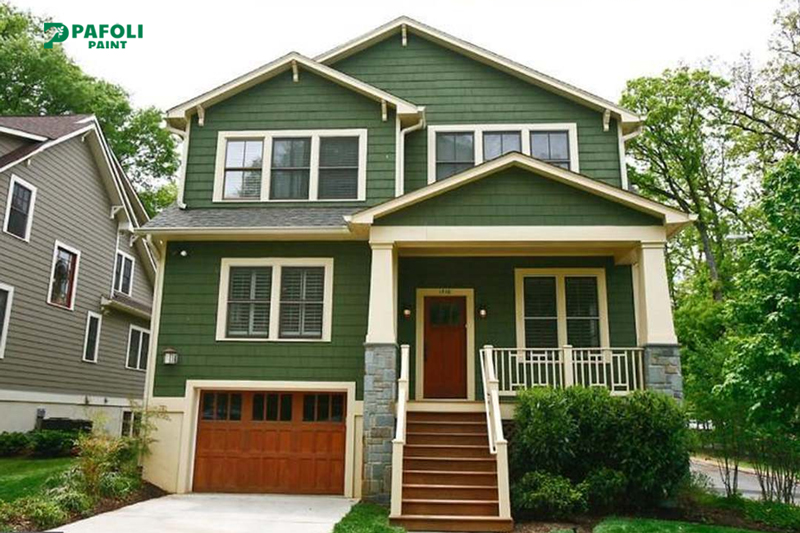 Màu sơn nhà ngoài trời đẹp Xanh olive