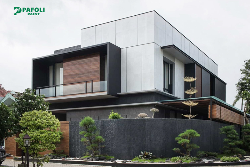 Màu sơn nhà ngoài trời đẹp Đen than