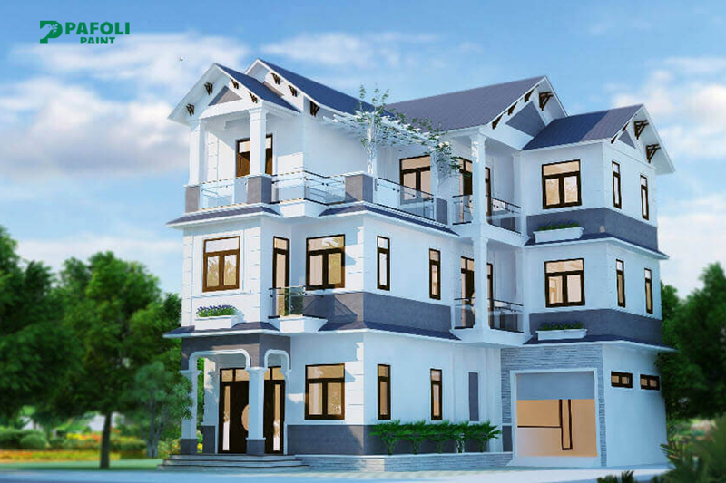 Màu sơn nhà ngoài trời đẹp Xanh dương