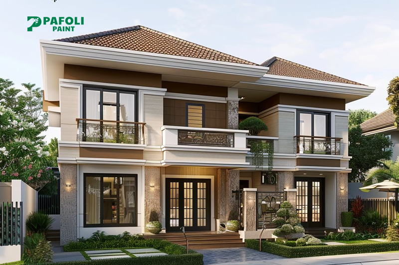 Sơn màu be ngói nâu