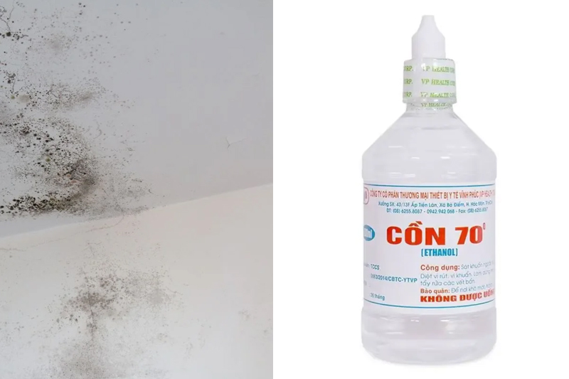Cách tẩy mốc trên tường sơn bằng cồn