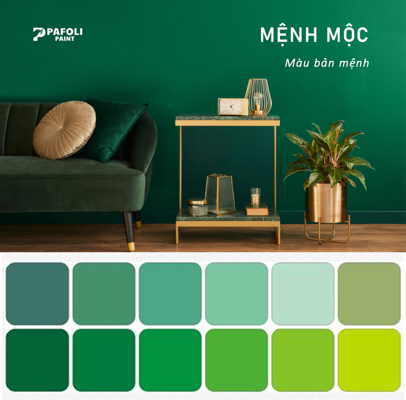 màu sơn hợp mệnh mộc - màu bản mệnh