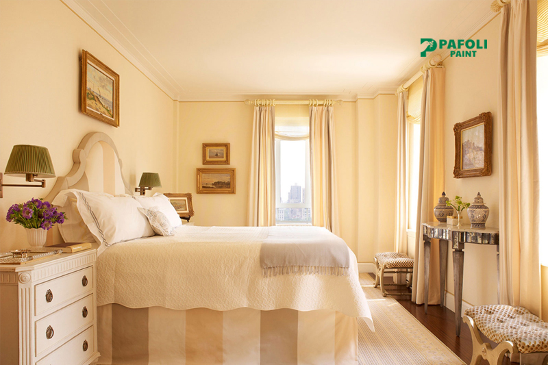 Màu sơn phòng ngủ màu kem be
