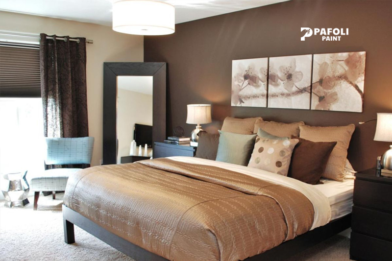 Màu sơn phòng ngủ màu nâu
