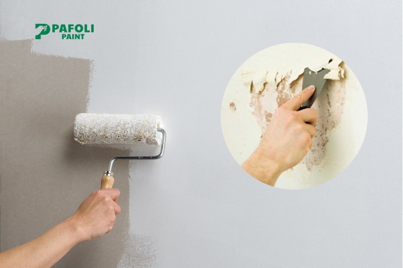 Tẩy sơn tường cũ trước khi sơn mới để lớp sơn mịn hơn