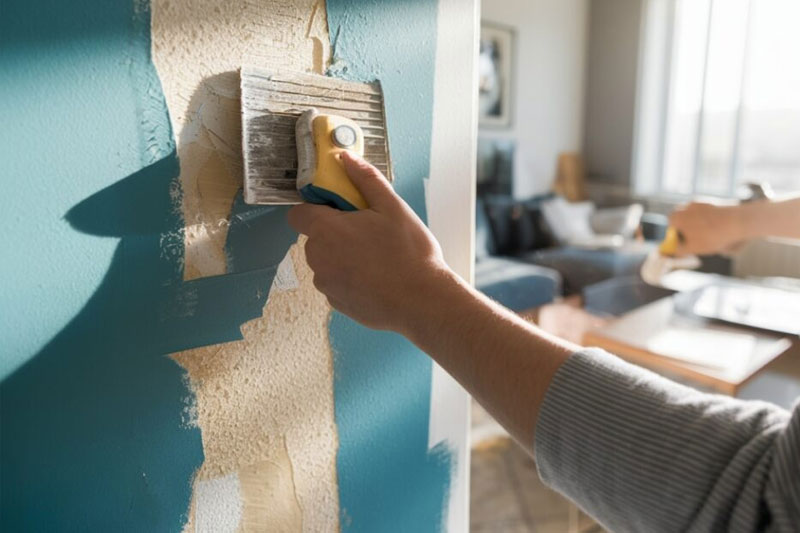 Cách sơn lại tường cũ cao bỏ sơn cũ