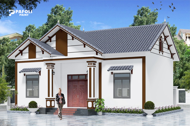 màu sơn nhà mái thái trắng sứ