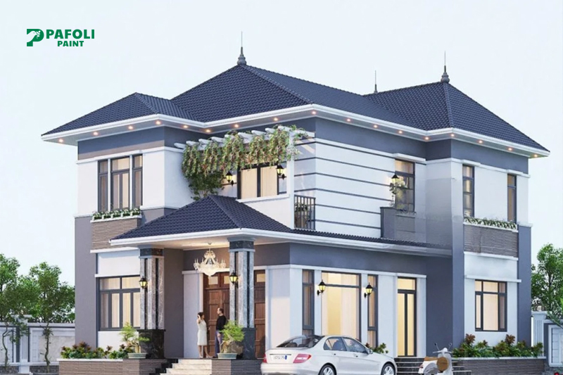 màu sơn nhà mái thái xám ghi