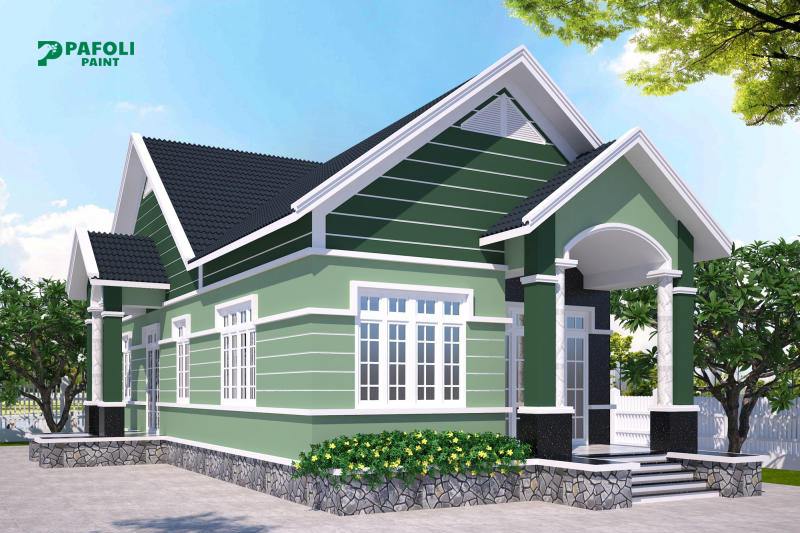 Màu sơn nhà mái thái xanh olive