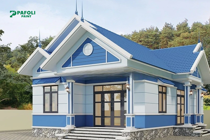 Màu sơn nhà mái thái xanh dương