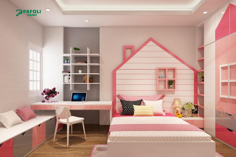 màu sơn phòng ngủ cho bé gái