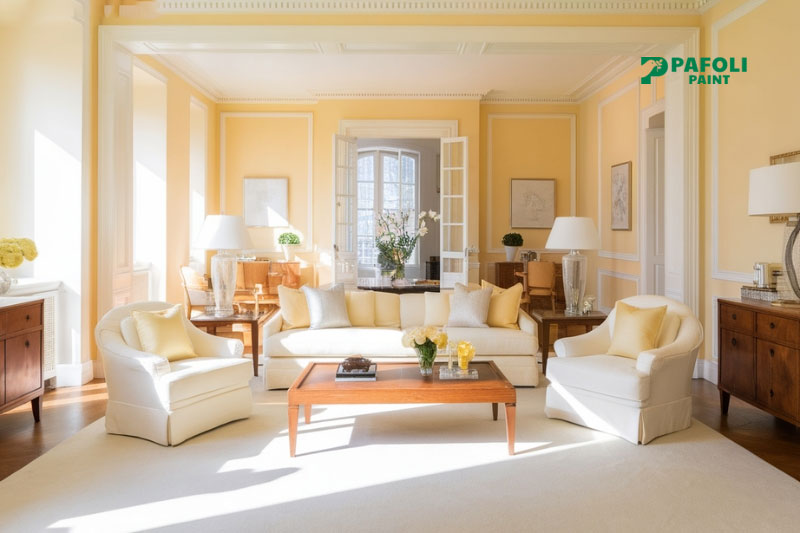 màu sơn nhà vàng kem