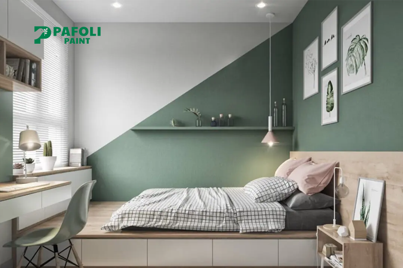 cách sơn tường 2 màu
