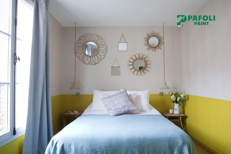 Cách sơn tường 2 màu