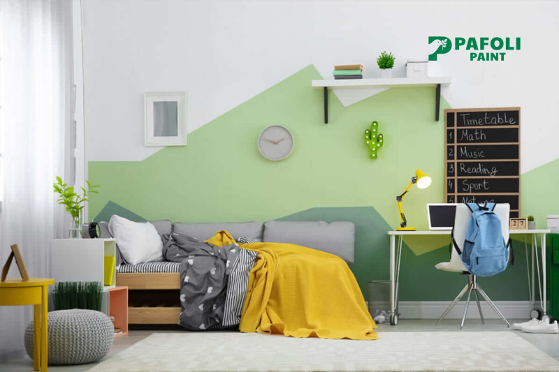 Cách sơn tường 2 màu