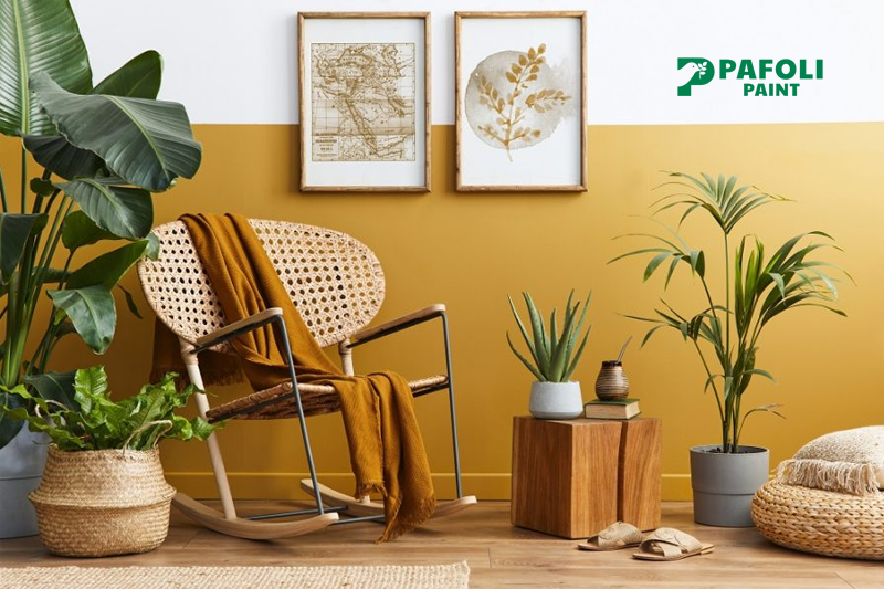 cách sơn tường 2 màu