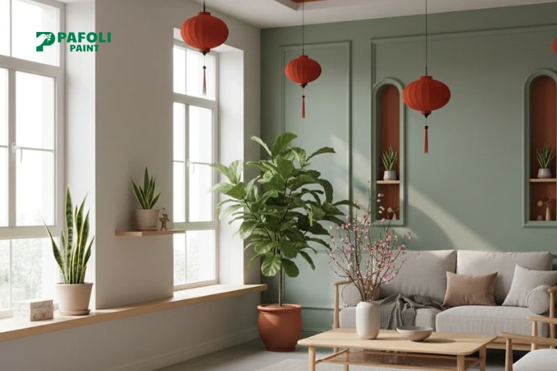 màu sơn nhà đón tết
