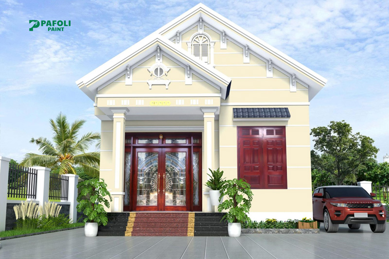 cách phối màu sơn mặt tiền nhà cấp 4