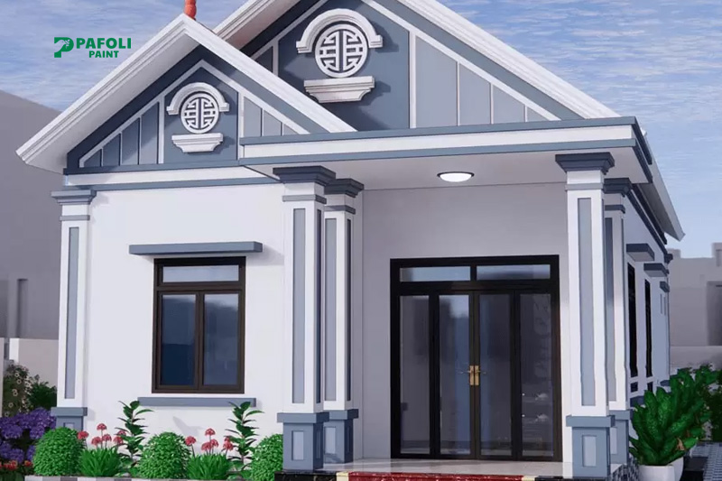 cách phối màu sơn mặt tiền nhà cấp 4