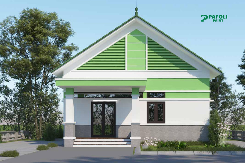 cách phối màu sơn mặt tiền nhà cấp 4