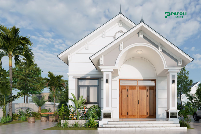 cách phối màu sơn mặt tiền nhà cấp 4