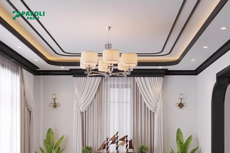 phối màu sơn phào chỉ trần nhà đẹp
