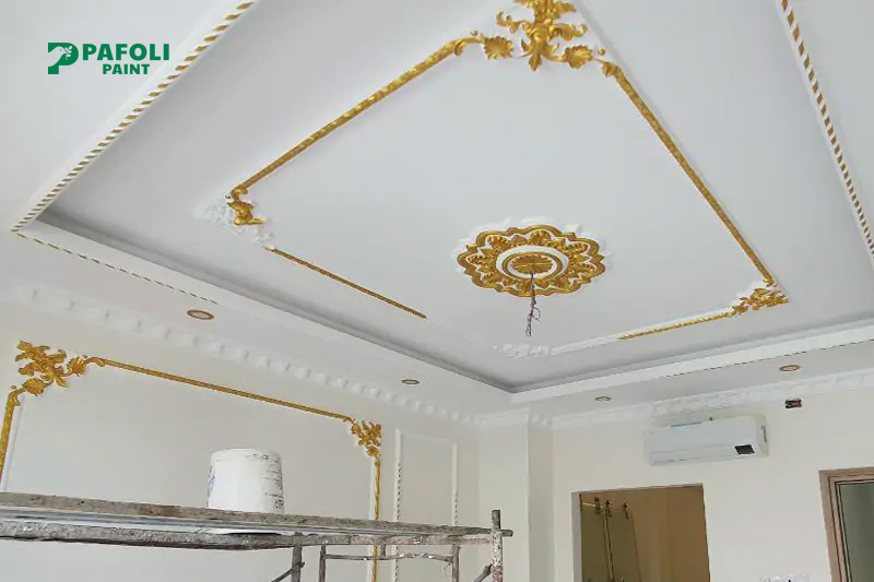 phối màu sơn phào chỉ trần nhà đẹp