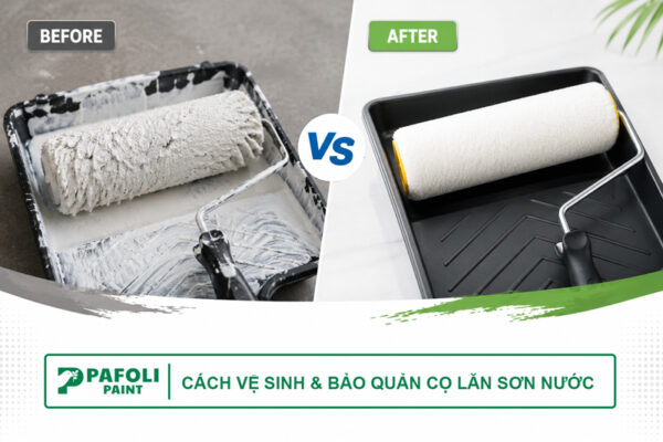 vệ sinh cọ lăn sơn nước