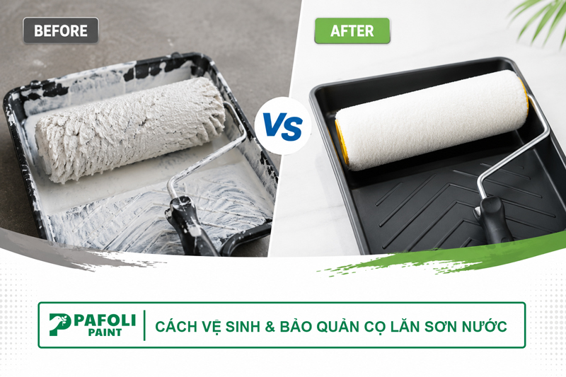 vệ sinh cọ lăn sơn nước